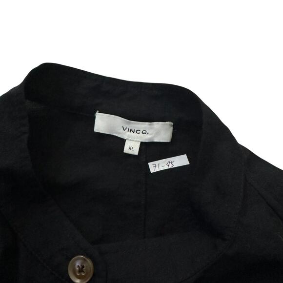 71-45 Vince Black Midi Shirt Dress (missing sash) Women's Size XL | 71-45 - Picture 4 of 6